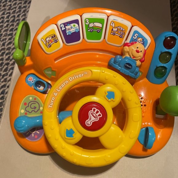 VTech Red Turn and Learn Driver Steering Wheel Driving Toy Lights Sounds - Picture 2 of 5